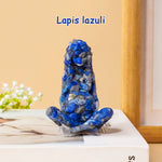 statue pierre précieuse artisanale bleue moderne ornement maison cadeau rouge verteviolette