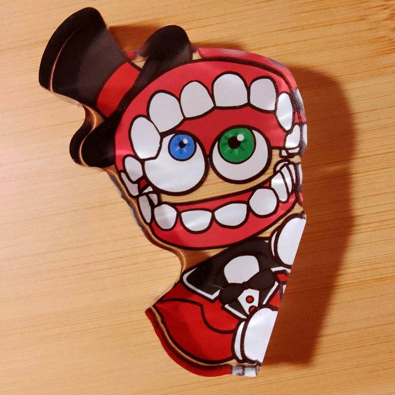 sticker table protection angle acrylique dessins animés yeux colorés sourires chapeaux accessoires violet rouge