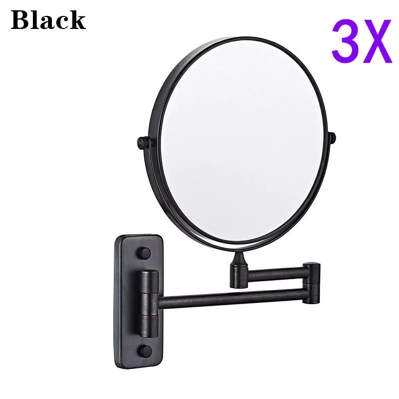miroir cosmétique noir moderne bras articulé pouces rond sans texte