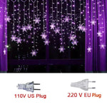 guirlande lumineuse flocons neige étoiles multicolore blanc rouge vert bleu décoration noël festive chambre