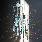 attrape vent cristal chaînes boho décoratif intérieur extérieur transparent multicolore vert bleu rose modernes