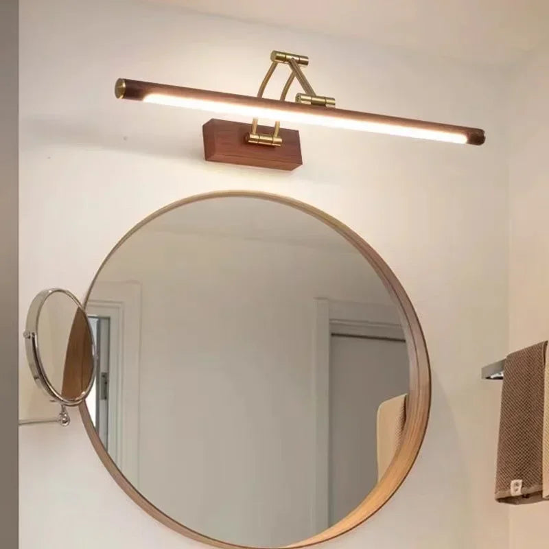 miroir salle bain pliable led mural moderne éclairage intégré maquillage lavabo