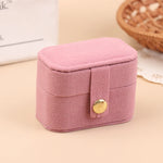 boîtes bijoux velours rose bleu noir rouge classiques boutons pression anneaux portables voyage