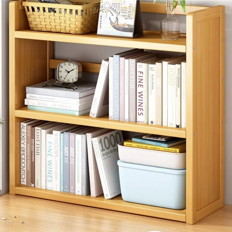 étagère moderne bambou rangement anti poussière vis livres boîtes horloge panier étudiant écologique