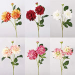 Dahlia artificiel moderne fleur pompon rouge rose blanc orange décoration intérieure maison(cube) 76cm