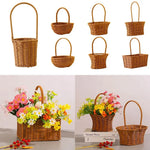 panier osier marron clair tissage fin traditionnel poignée rangement décoration maison