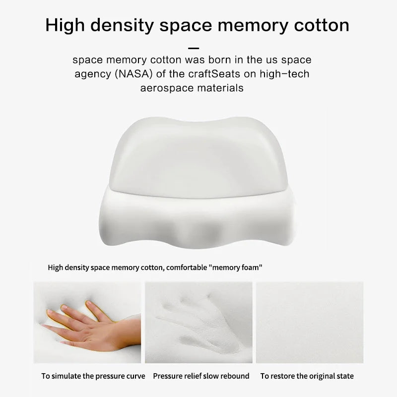 oreiller cervical ergonomique mousse mémoire forme gris texturé surface mat incurvé