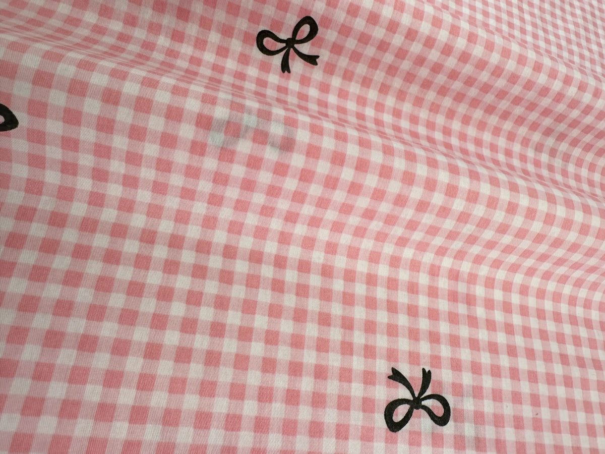 tissu popeline coton biodegradable 160x50cm moderne rayures diagonales points nœuds blanc bleu rose vert