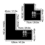tapis antidérapant moderne minimaliste motif pieds salle bain bleu foncé gris blanc absorbant