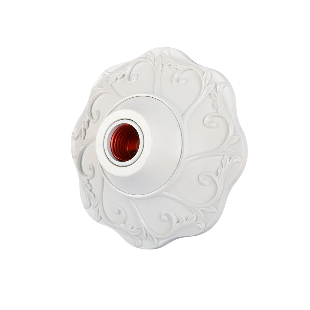 socle lampe ornements floraux blanc doré argenté classique facile fixe haute qualité certifications sécurité