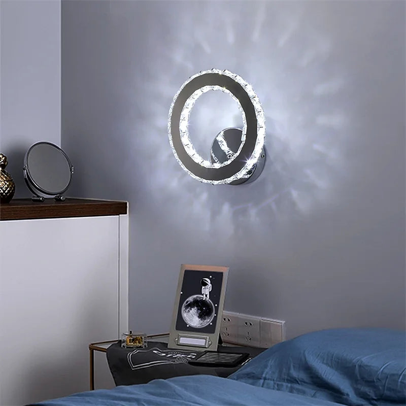 applique murale led moderne noir doré brillant strass élégante mur fixée 220v 2000lm entrée