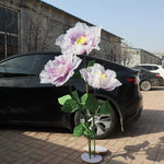 décoration intérieure moderne fleur artificielle pivoine rose clair blanc vert soie 40 60 cm