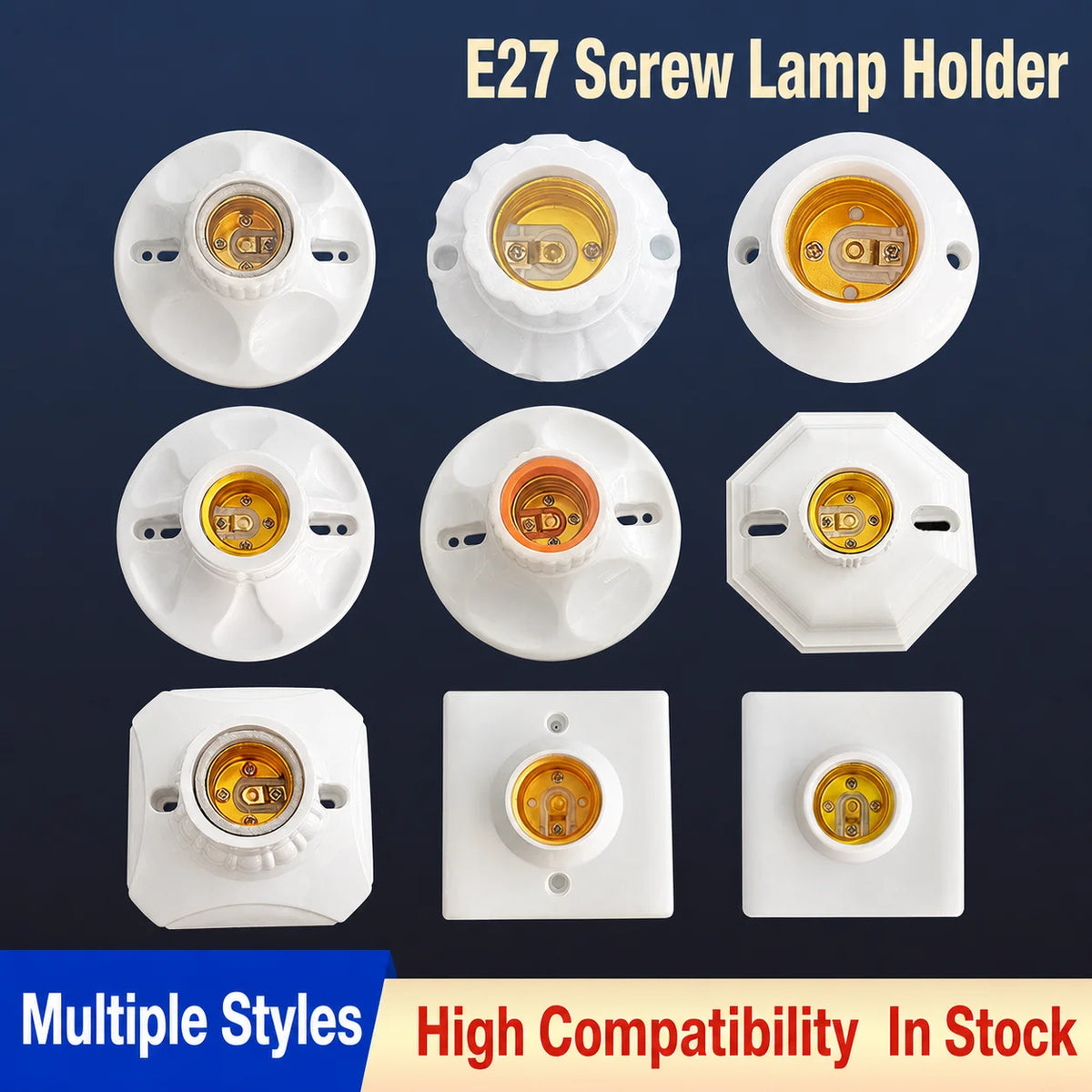 support lampe e27 blanc moderne abs surface ignifuge isolation montée