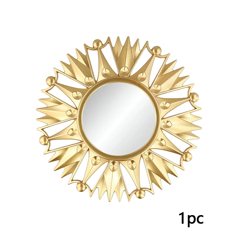 miroirs décoratifs solaires or rayonnants différents motifs cadre doré opaques vintage soleil