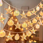 décoration intérieure guirlande lumineuse étoile mer coquillage thème marin festif anniversaire noël