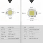 puces led cob 10w 20w 30w 50w 100w blanc chaud hautes performances 120° lumiere