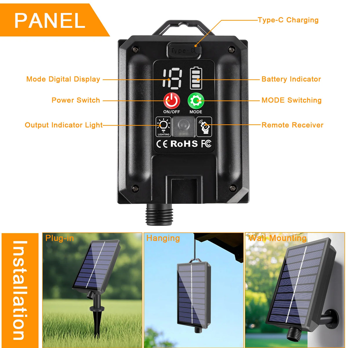 guirlande lumineuse solaire 24v led transparente globes clips moderne décoration patio