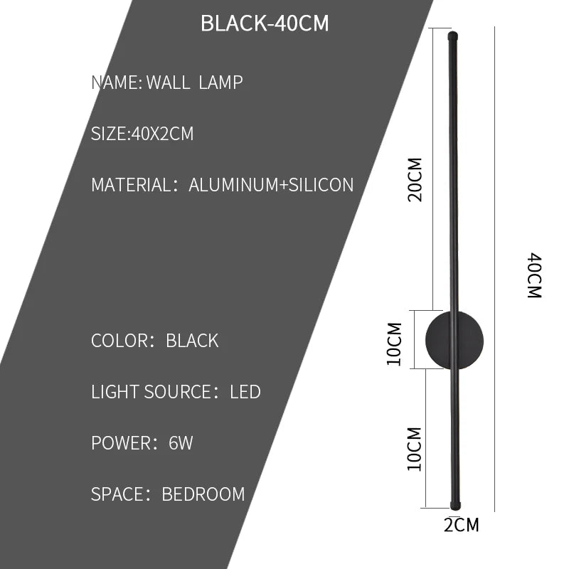 lampes murales modernes led minimalistes noires fixation murale golden 40cm 55cm