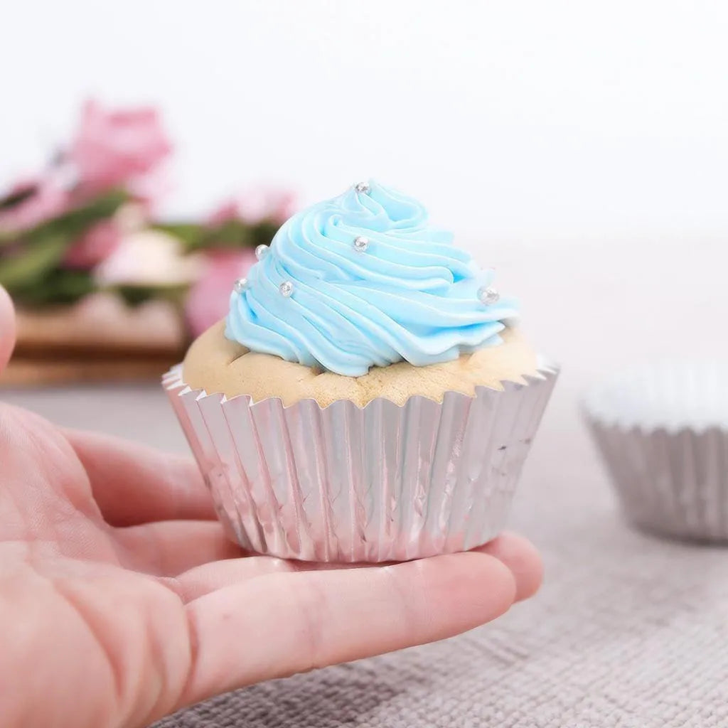 moules muffins papier argent doré rosegold jaune rilles brillants decoratifs festifs gâteau
