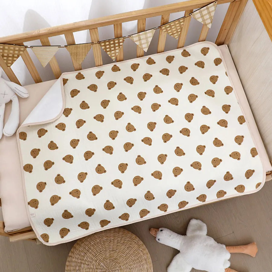 coussin bébé blanc imprimé animaux mignons absorbant humidité 70x90cm confortable doux