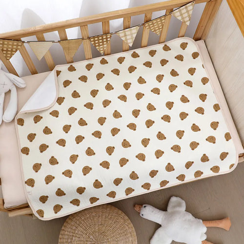 coussin bébé blanc imprimé animaux mignons absorbant humidité 70x90cm confortable doux
