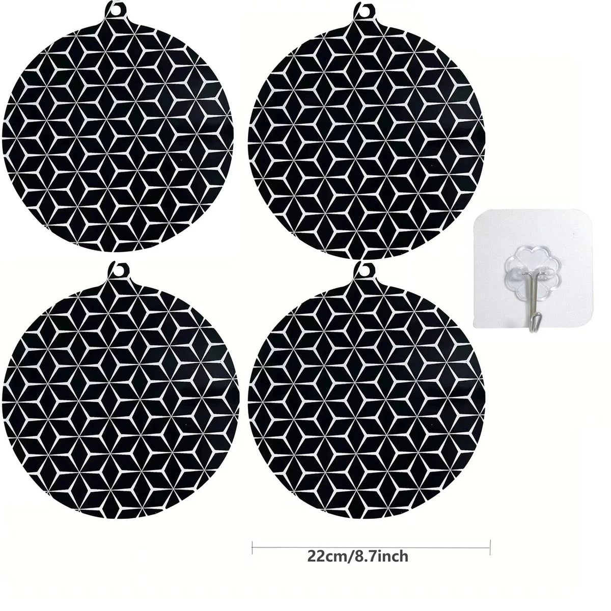 protège plaque induction silicone anti rayures moderne noir blanc hexagones adhésif durable rond rectangle