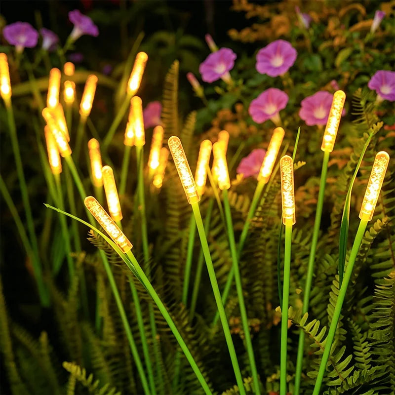 guirlande lumineuse solaire filaments vert jaune moderne semi transparente patio jardin fixée piquet