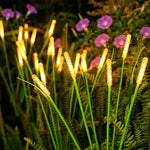 guirlande lumineuse solaire filaments vert jaune moderne semi transparente patio jardin fixée piquet