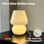 lampe table moderne verre blanc rayures horizontales opaque alimentée USB chambre salon decoration intérieure