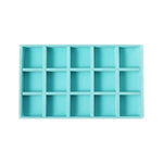 présentoir bijoux boîte turquois velours moderne pendentifs boucles d'oreilles rangement organisation plateau