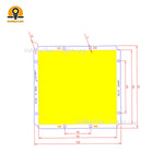 Panneau LED 100x95mm blanc gris métallique moderne 12V 50W aluminium silicone