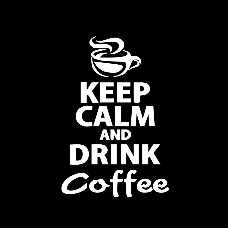 autocollants muraux vinyle citation lettres keep calm drink coffee noir adhésif moderne kitchen restaurant