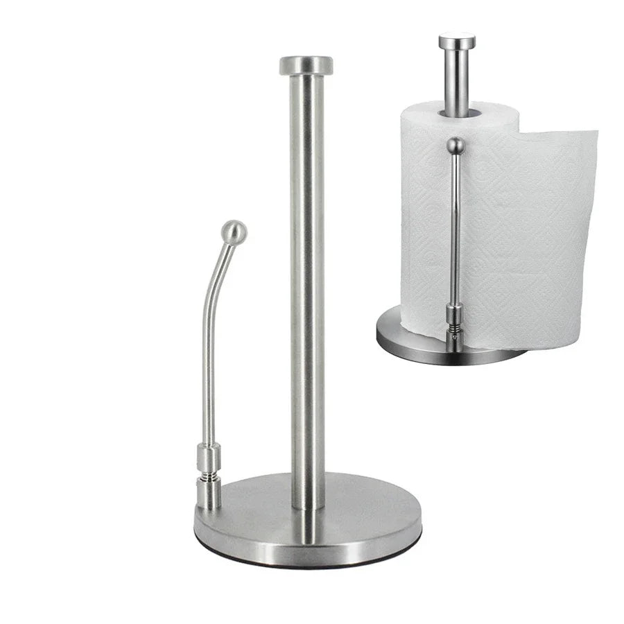support papier toilette argenté moderne adhésif salle bain cuisine diamètre 15cm hauteur 33.5cm
