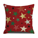 coussins carreaux rouge blanc vert doré sapins étoiles adhésifs décor noël traditionnel festive