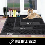 Tapis d'entrée lavable avec bord en caoutchouc violet