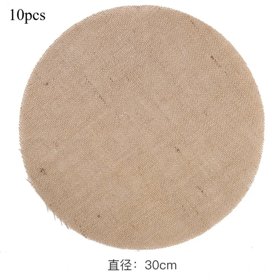 serviettes table toile jute beige rustique respectueuses l'environnement assiettes tasses théière decoration table