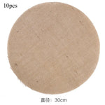 serviettes table toile jute beige rustique respectueuses l'environnement assiettes tasses théière decoration table