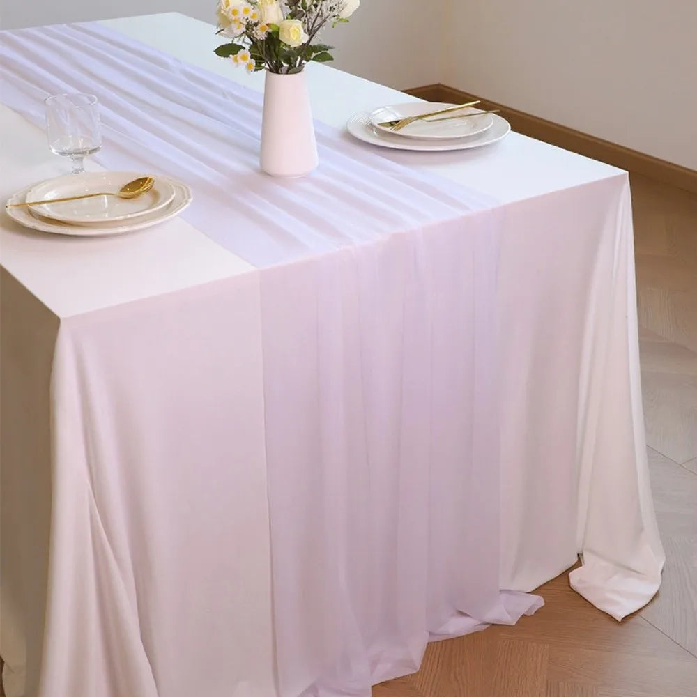 nappe opaque chemin table semi transparent blanc vert différents événementiels mariage receptions