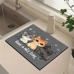 tapis sol moderne chats empreintes motifs géométriques absorbant respectueux environnement 20cm 30cm 30cm 40cm