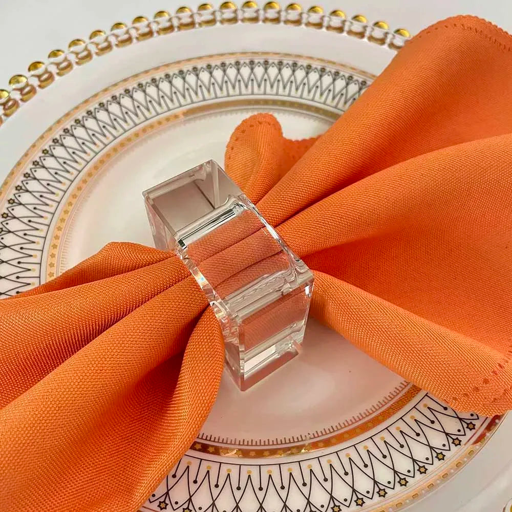 support serviette cube transparent moderne respectueux environnement clips transparents set decoration mariage festive