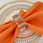 support serviette cube transparent moderne respectueux environnement clips transparents set decoration mariage festive