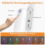 lampe toilette blanche moderne capteur mouvement recharge usb adhésif flux lumineux faible