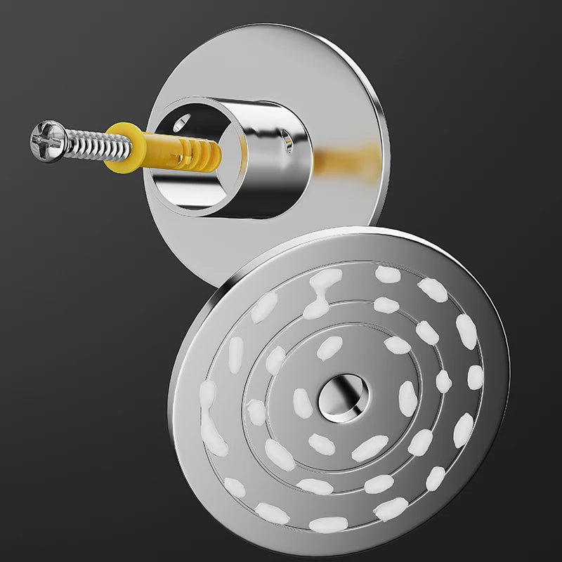 tringle rideau douche acier inoxydable forme moderne murale fixations visibles argentées