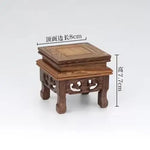 support décoratif bois sculpté marron classique traditionnel sans fixation pot thé holder