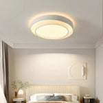 plafonnier led moderne minimaliste blanc gris rond lisse intérieur salon chambre