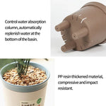 pot plante interieur autoarrosant double couche hydroponique moderne vert beige