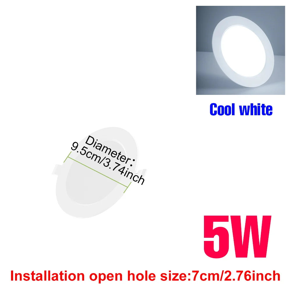 Downlight LED blanc froid 5W 10W 15W 20W 25W spot encastré moderne