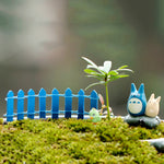 décoration extérieure clôture miniature bois peint colorée rustique champêtre figurines