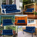 coussin balançoire bleu marine tufté antidérapant confortable double face 50x120cm coton pp polyester hand