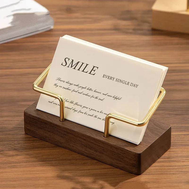porte cartes support cartes bois marron doré minimaliste modernes